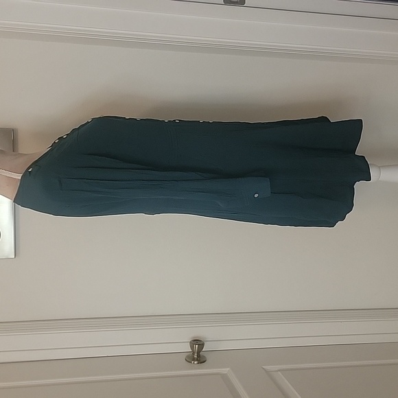 Boden Ashbourne Green Below Knee Long Sleeve Button Down Dress Size 10P, EUC - Picture 6 of 11